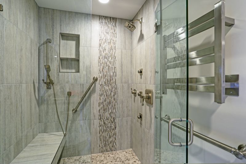 Open Concept Shower with Rainfall Showerhead